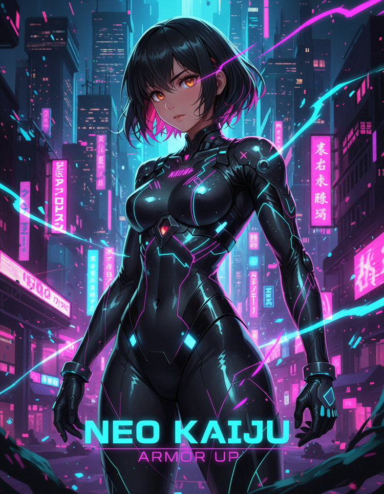 Female Cyberpunk Aesthetics Art Prints | M Digital Artz - M. Digital Artz