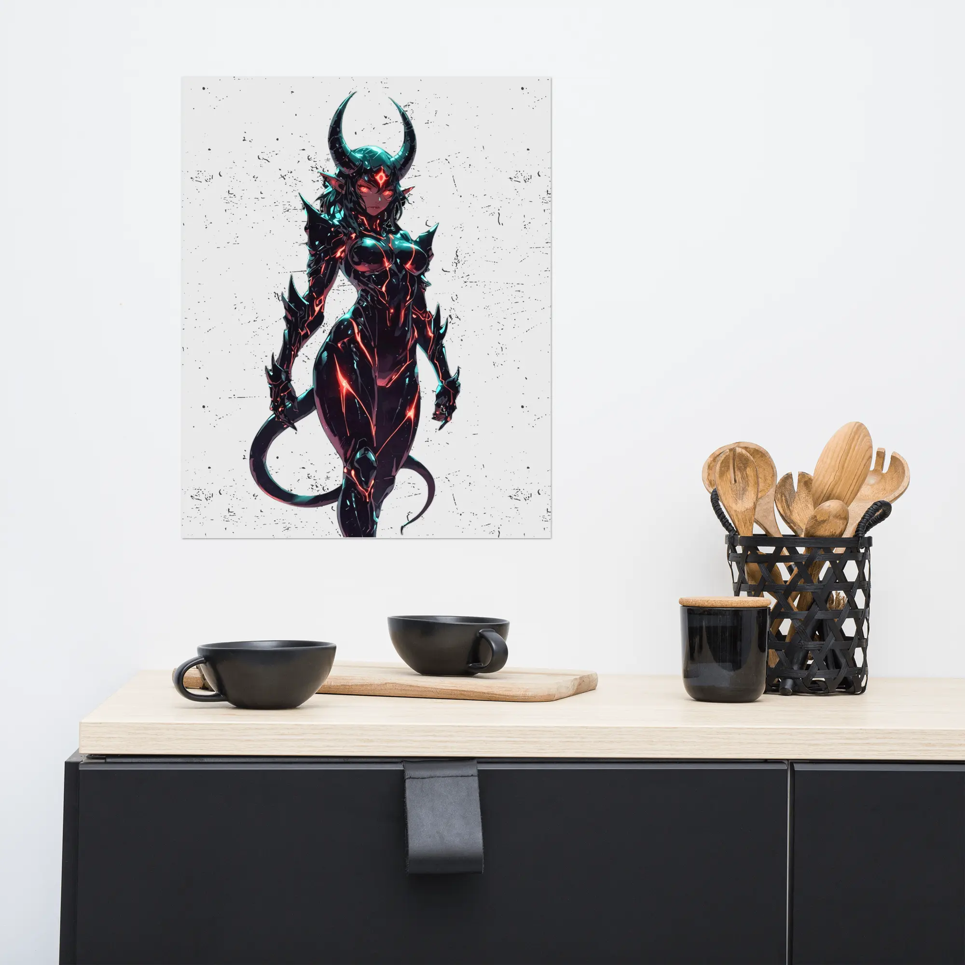 Dark Cyberpunk Symbiotic Bio-Armored Art — 16×20 Enhanced Matte | M Digital Artz™ PPV