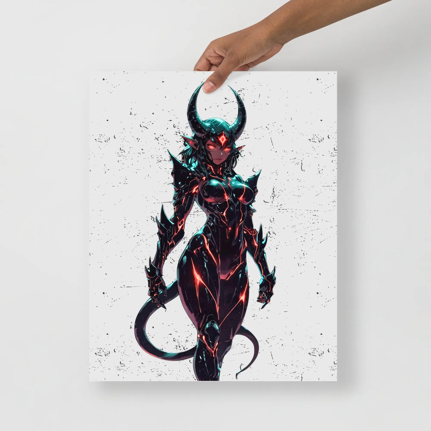 Dark Cyberpunk Symbiotic Bio-Armored Art — 16×20 Enhanced Matte | M Digital Artz™ PPV