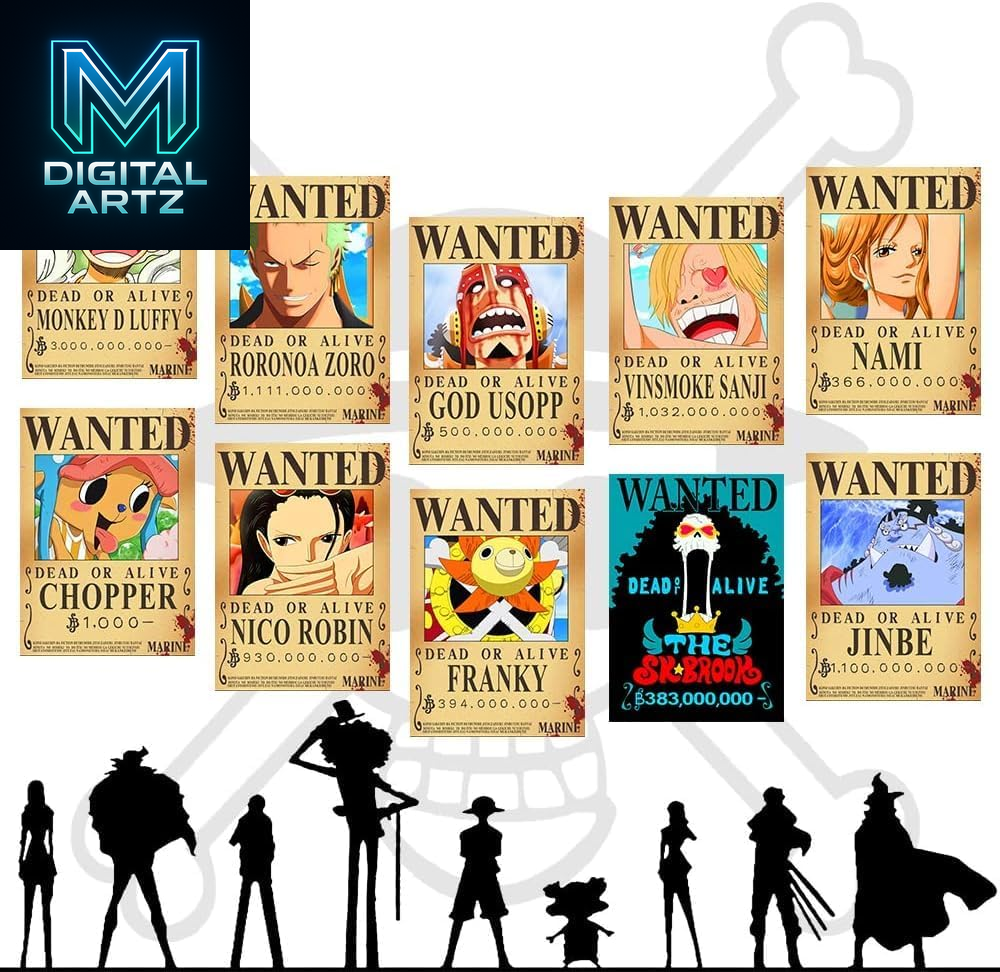 Join the Straw Hat Pirates with 25PCS Retro Anime Wanted Posters Featuring Nika Luffy's Epic 3 Billion Bounty - A Must-Have for One Piece Fans! - M. Digital Artz